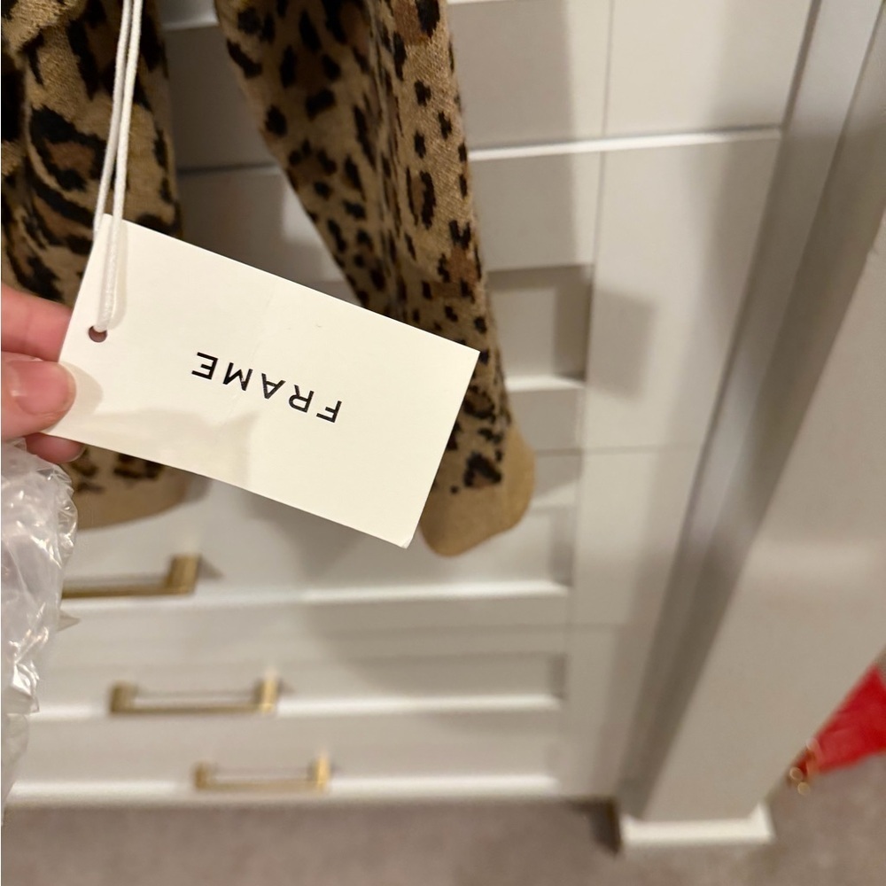 FRAME Leopard Print Off-Shoulder Sweater - Picture 4 of 6